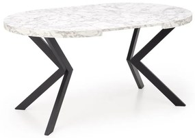 Masa extensibila Peroni marmura alba/negru - L100-250 cm