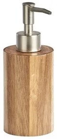 Dozator pentru sapun din lemn si plastic, Acacia Natural / Gri, Ø7xH17,5 cm