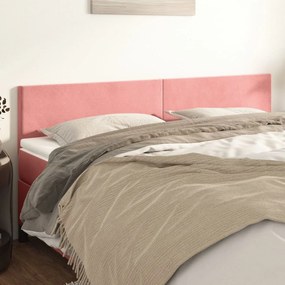 345823 vidaXL Tăblii de pat, 2 buc, roz, 80x5x78/88 cm, catifea