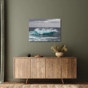 Tablou pe sticlă - Valuri pe ocean (70x50 cm)