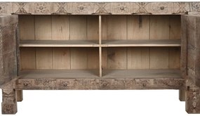 Bufet, natur, din lemn reciclat, sculptat manual,Rigora