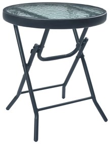 3054572 vidaXL Set mobilier bistro, 3 piese, negru, oțel