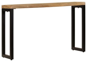 247334 vidaXL Masă consolă, 120x35x76 cm, lemn masiv de mango & oțel