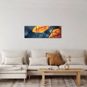 Tablou - Textura frunzelor (cu ceas) (90x30 cm)