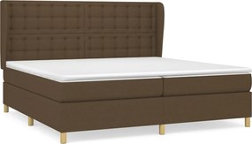 vidaXL Pat box spring cu saltea, maro închis, 200x200 cm, textil