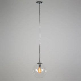 Lampă suspendată scandinavă crom cu sticlă transparentă - Ball 30