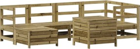 vidaXL Set canapea de grădină, 7 piese, lemn de pin tratat