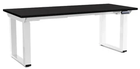 Masă înălțime reglabilă OfficeTech Strong 180 x 80 cm, picioare albe, negru