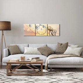 Tablou - Timp pentru meditații (cu ceas) (90x30 cm)