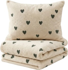 Lenjerie cocolino HEARTINO crem Dimensiune lenjerie de pat: 2 buc 70 x 90 cm | 200 x 220 cm