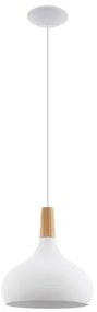 Eglo 901178-Pendul pe cablu SABINAR 1xE27/60W/230V Ø28 cm alb-