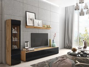 Mobilier living Selwyn I (wotan + Negru lucios ) (fără iluminat). 1054030