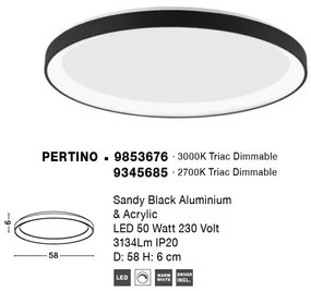 Plafoniera LED dimabila design circular PERTINO D-58cm