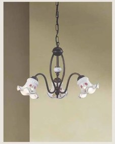 Candelabru clasic cu 3 brate realizat manual din ceramica CHIETI