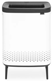 Cos de rufe Brabantia Bo 1004176, 2x45 L, Umplere fara deschidere, Orificii aerisire, Picioare reglabile, Alb