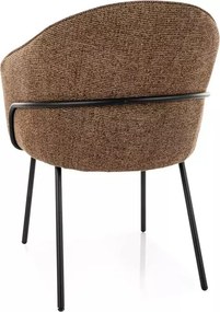 Scaun tapițat Nao Noelle cappuccino 45 / negru mat