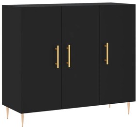 828093 vidaXL Servantă, negru, 90x34x80 cm, lemn compozit