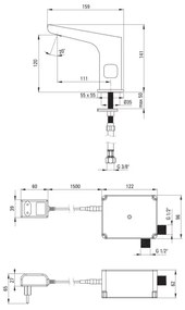 Baterie de lavoar cu senzor cu funcție de reglare Deante BQH_029V HIACYNT 230/6V crom lucios