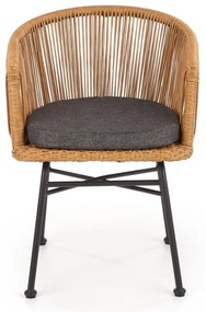 Scaun de gradina Jolie, lemn natural / negru