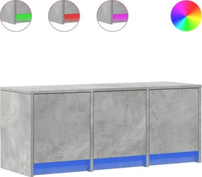 vidaXL Dulap TV cu LED, gri beton, 97x34x40 cm, lemn prelucrat