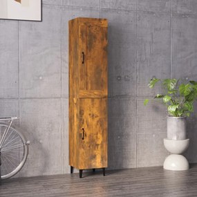 3115449 vidaXL Dulap înalt, stejar fumuriu, 35x34x180 ，lemn compozit