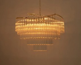 Lustra suspendata metal auriu si sticla LUMA 60
