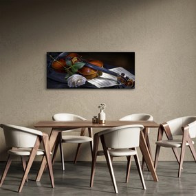 Tablou - Trandafiri și vioară (120x50 cm)