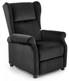 Fotoliu recliner Agustin 2 velvet negru H107 cm