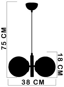 Lustră alb-auriu cu abajur din sticlă ø 15 cm Monera – Squid Lighting