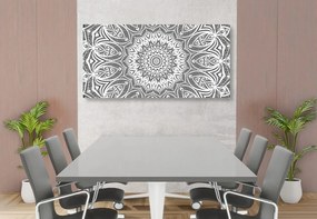 Tablou Mandala armonie în design alb-negru
