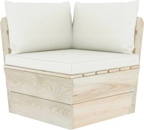 vidaXL Canapea de grădină din paleți, colțar, cu perne, lemn molid