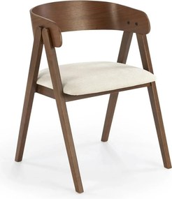 Scaun K562, bej deschis/nuc, stofa/lemn, 55x49x75 cm