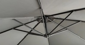 Umbrelă de soare de grădină LED, gri, 3 m, LINDAN