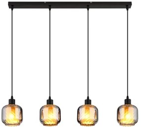 Lustra cu 4 pendule sticla fumurie XIA pentru bucatarie