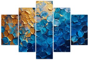 Tablou - Pictura albastru-auriu (150x105 cm)