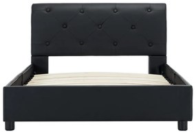 Cadru de pat, negru, 90 x 200 cm, piele ecologica Negru, 90 x 200 cm