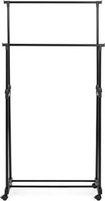 Suport pentru haine negru cu roți din metal 80x160x42 cm Roald – Yes Everyday