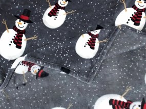 Patura pufoasa de Craciun luminata SNOW BUDDY, gri Dimensiune: 150 x 200 cm