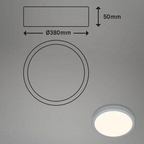 Plafonieră LED Briloner 3703-014 RUNA LED/24W/230V 3000K d. 38 cm argintiu