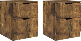 vidaXL Noptiere, 2 buc., stejar afumat, 40x40x50 cm, lemn prelucrat