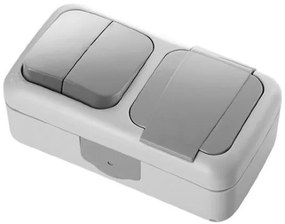 Comutator + Priza IP54 Palmiye Viko, PT, gri