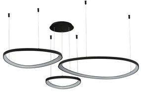 Lustra LED suspendata moderna AMANDA 42+62+82 3-STEP DIMM neagra