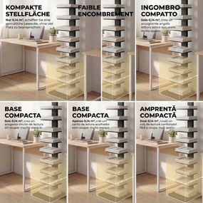 HOMCOM Bibliotecă Verticală înaltă cu 11 Rafturi, Bibliotecă Economisitoare de Spațiu Slim, Raft Industrial pentru Living, Dormitor, Birou, 34.5x41.5x163.5 cm, Negru | Aosom Romania