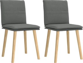 vidaXL Scaune de sufragerie, 2 buc., gri închis, material textil