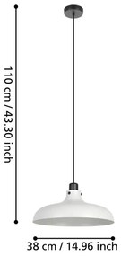 Lustră pe cablu Eglo 43825 MATLOCK 1xE27/40W/230V