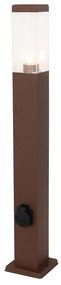 Lampă de exterior Maro ruginiu 80 cm cu soclu IP44 - Malios