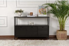 Masă consolă neagră cu aspect mat 29,5x120 cm Solace – Kalune Design