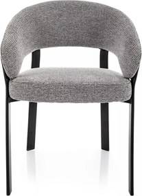 Scaun lemn tapitat Nagoja 254 gri/negru mat - H80 cm