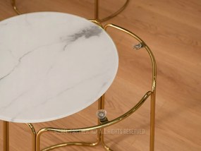 Măsuță de cafea Belianni Zest (marmură albă + auriu). 1111818