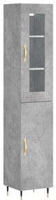 3199157 vidaXL Dulap înalt, gri beton, 34,5x34x180 cm, lemn prelucrat